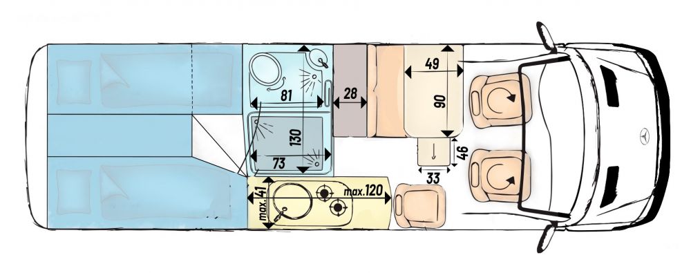 Campervan Mit XXL Dusche Und Bis 5 Schlafpl tzen Wiemobil 570PC